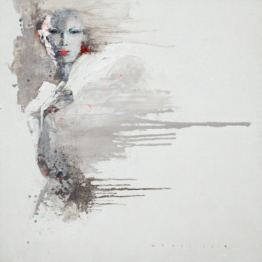 Painting titled "Standing in the Wind" by Viktor Sheleg, Original Artwork, Oil