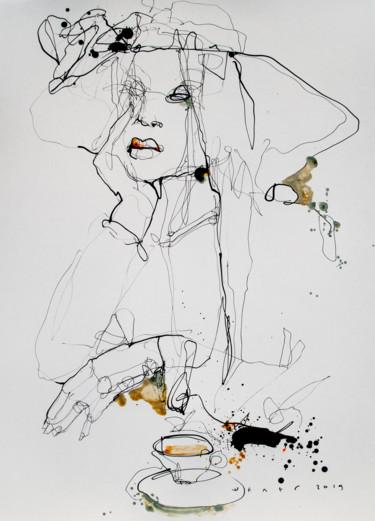 Rysunek zatytułowany „Lady19” autorstwa Viktor Sheleg, Oryginalna praca, Atrament