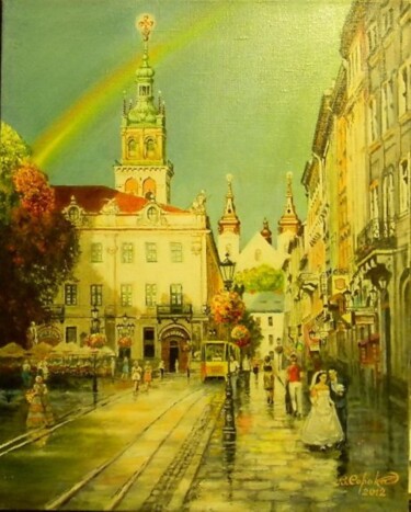 「Старая площадь посл…」というタイトルの絵画 Виктор Сорокаによって, オリジナルのアートワーク, オイル
