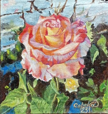 Schilderij getiteld "Роза" door Viktor Soroka, Origineel Kunstwerk, Olie