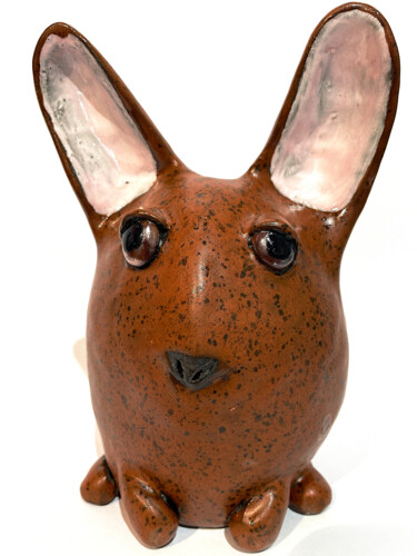 Скульптура под названием "Funny Sweet Rabbit" - Viktor Zuk, Подлинное произведение искусства, Керамика