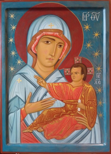 Malerei mit dem Titel "Christian icon. Ico…" von Viktoriia Kolosovska, Original-Kunstwerk, Tempera