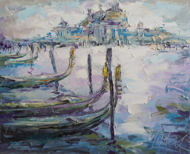 Pintura titulada "Venice, landscape I…" por Viktoria Lapteva, Obra de arte original, Oleo Montado en Bastidor de camilla de…