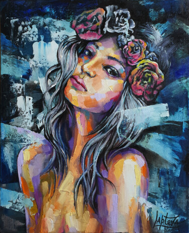 Painting titled "Be yourself - paint…" by Viktoria Lapteva, Original Artwork, Oil Mounted on Wood Stretcher frame