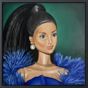 Painting titled "Barbie III" by Viktoria Sg, Original Artwork, Oil Mounted on Wood Stretcher frame