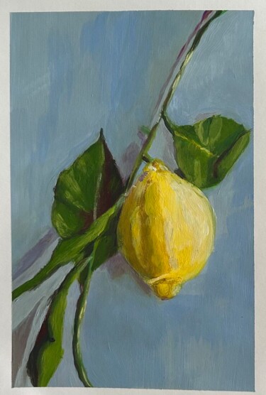 Painting titled "Lemon" by Viktoria Sokolova, Original Artwork, Acrylic