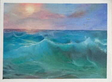 Painting titled "Sea" by Viktoria Sokolova, Original Artwork, Oil