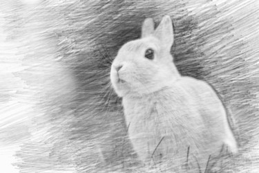 Digitale Kunst mit dem Titel "White Rabbit" von Viktoriay Bozhko, Original-Kunstwerk, 2D digitale Arbeit