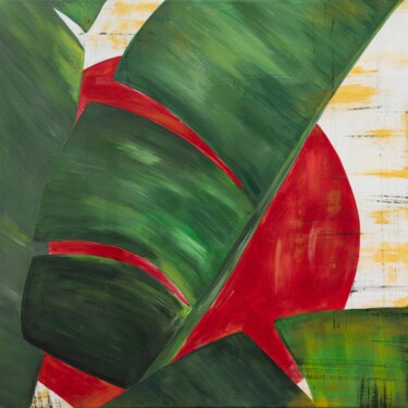 Painting titled "Palm leaf" by Viktoriia Gladkova, Original Artwork, Acrylic