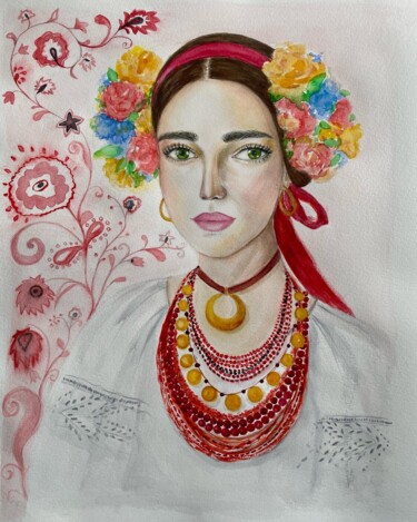 "Ukrainian girl" başlıklı Tablo Viktoriia Kyrylenko tarafından, Orijinal sanat, Suluboya