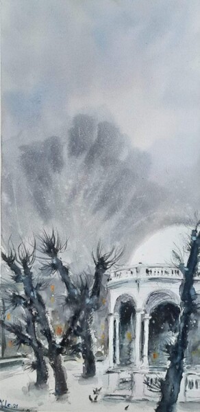 Peinture intitulée "In a park" par Viktoriia Lebedynska, Œuvre d'art originale, Aquarelle