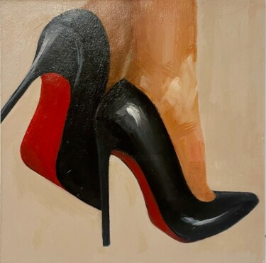 Painting titled "Woman on heels" by Viktoriia Shalaiko, Original Artwork, Oil