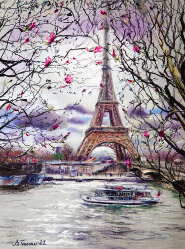 Pittura intitolato "Spring in Paris. Ma…" da Viktoriia Gaman, Opera d'arte originale, Pastello