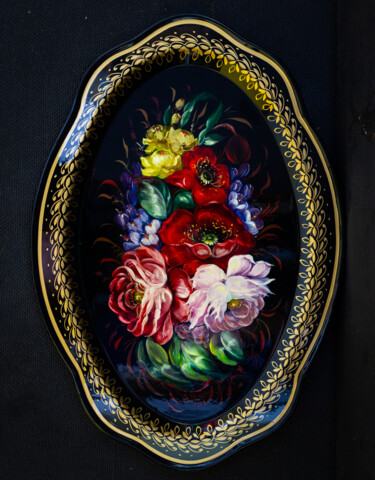 Malarstwo zatytułowany „Roses and poppies.…” autorstwa Виктория Гаман, Oryginalna praca, Olej