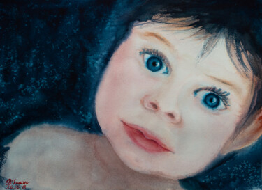 Peinture intitulée "Magic kid. Little e…" par Viktoriia Gaman, Œuvre d'art originale, Aquarelle
