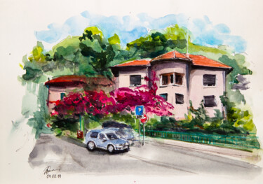 Painting titled "Summer day in Italy…" by Viktoriia Gaman, Original Artwork, Watercolor