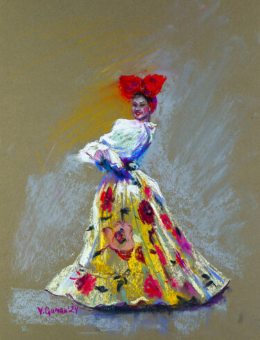 Painting titled "Russian dance. Past…" by Viktoriia Gaman, Original Artwork, Pastel