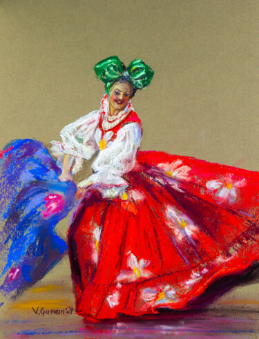Painting titled "Russian dance, in r…" by Viktoriia Gaman, Original Artwork, Pastel