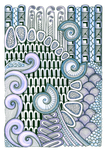 图画 标题为“Three seashells” 由Viktoriya Crichton, 原创艺术品, 水彩
