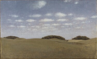 Pintura intitulada "Paysage de Lejre" por Vilhelm Hammershøi, Obras de arte originais, Óleo