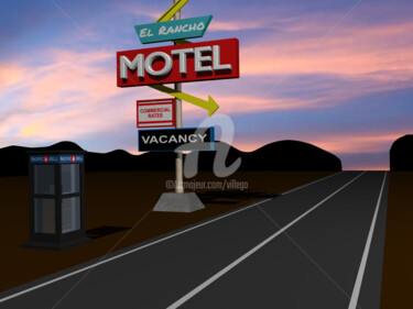 Digitale Kunst mit dem Titel "MOTEL" von Mahmoud Lahbib, Original-Kunstwerk, 3D Modellierung