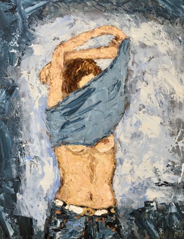 Pintura intitulada "Erotic Woman Impast…" por Vilma Gataveckiene, Obras de arte originais, Óleo