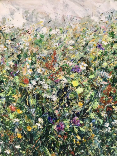 Pintura intitulada "Wildflowers Field I…" por Vilma Gataveckiene, Obras de arte originais, Óleo