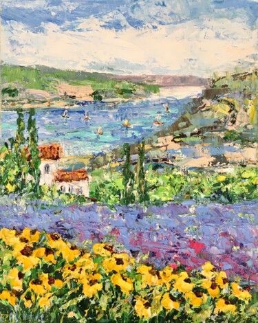 Pintura intitulada "France Provence Lan…" por Vilma Gataveckiene, Obras de arte originais, Óleo
