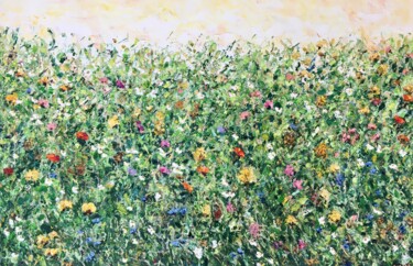 Pintura intitulada "Flower Meadow Impas…" por Vilma Gataveckiene, Obras de arte originais, Óleo