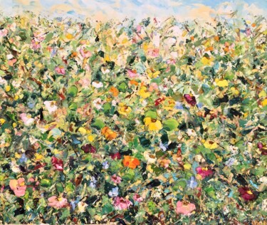 Pittura intitolato "Summer flowers in t…" da Vilma Gataveckiene, Opera d'arte originale, Olio