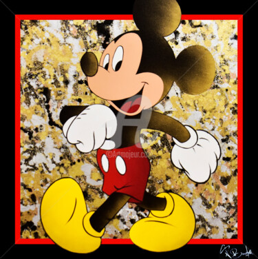 Peinture intitulée "MICKEY GOLD" par Vincent Bardou, Œuvre d'art originale, Acrylique Monté sur Châssis en bois