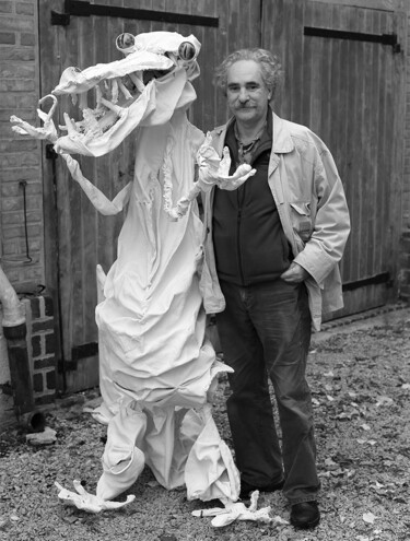 Rzeźba zatytułowany „le crocodile” autorstwa Vincent Bouillat, Oryginalna praca, Drut