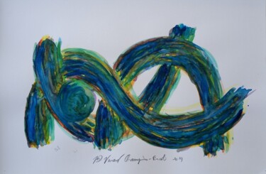 「Recline (Aqua 1 - 2…」というタイトルの絵画 Vincent Champion-Ercoliによって, オリジナルのアートワーク, 水彩画