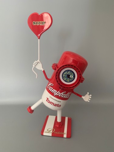 Escultura intitulada "Minion Tomato Soup…" por Vincent Duchêne, Obras de arte originais, Aço inoxidável