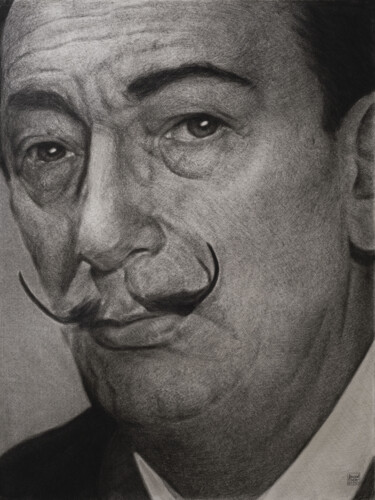 Dibujo titulada "portrait de Salvado…" por Vincent Haller, Obra de arte original, Carbón