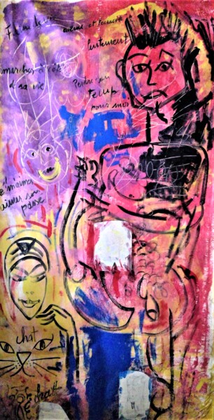 Pintura intitulada "Marcher à côté. de…" por Demonsigny, Obras de arte originais, Acrílico
