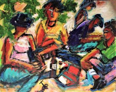Pintura titulada "Vendanges La caunet…" por Demonsigny, Obra de arte original, Oleo Montado en Bastidor de camilla de madera
