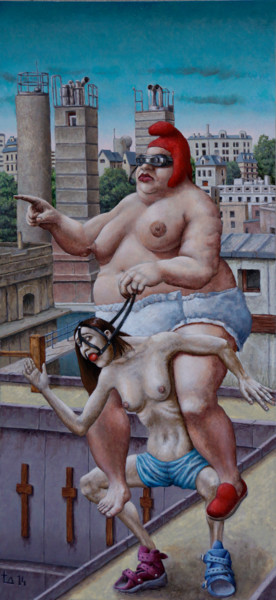 Painting titled "la liberté guidant…" by Vincent Lacroix, Original Artwork, Oil