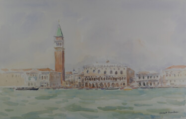 Pittura intitolato "San Marco - Venise." da Vincent Monluc, Opera d'arte originale, Acquarello