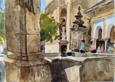 Peinture intitulée "Cordoba - 14" par Vincent Monluc, Œuvre d'art originale, Aquarelle