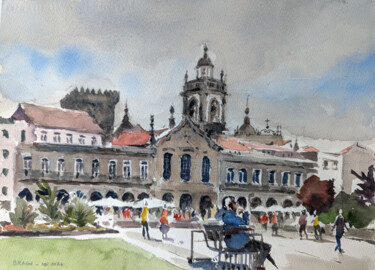 Peinture intitulée "Braga - 02" par Vincent Monluc, Œuvre d'art originale, Aquarelle