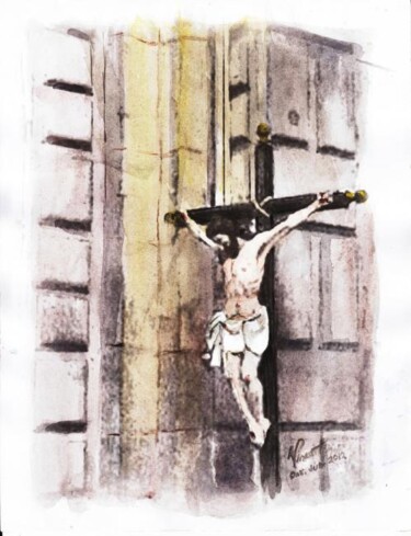 Malarstwo zatytułowany „Crucifix” autorstwa Vincent Of Houston, Oryginalna praca, Inny