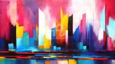 Arte digital titulada "Fantastic City" por Vincent Oriol, Obra de arte original, Pintura Digital