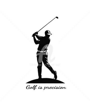 Arte digital titulada "Golf is précision" por Vincent Oriol, Obra de arte original, Pintura Digital