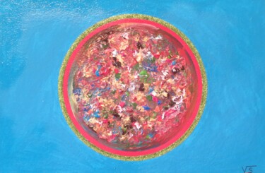 Painting titled "Rond" by Vincent Schurck, Original Artwork, Acrylic Mounted on Wood Panel