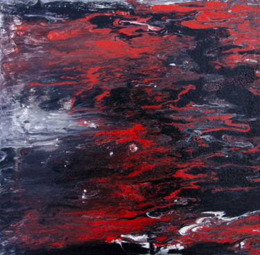 Peinture intitulée "Eau noire & rouge" par Vincent Sébart, Œuvre d'art originale, Acrylique