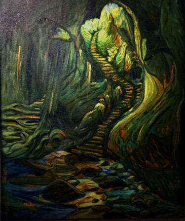 Peinture intitulée "voyage au centre de…" par Vincent Thoviste, Œuvre d'art originale, Acrylique Monté sur Châssis en bois