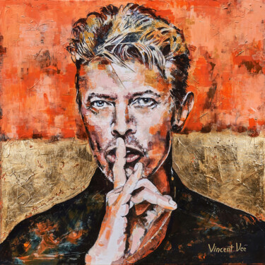 Pintura intitulada "David Bowie: Vibran…" por Vincent Vee, Obras de arte originais, Acrílico