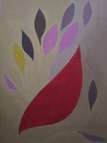 Peinture intitulée "Fleurs Dans Un Vase…" par Vincent Cheikh, Œuvre d'art originale, Gouache