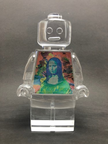 Sculpture titled "ROBOCLUSION MONALISA" by Vincent Sabatier (VerSus), Original Artwork, Resin